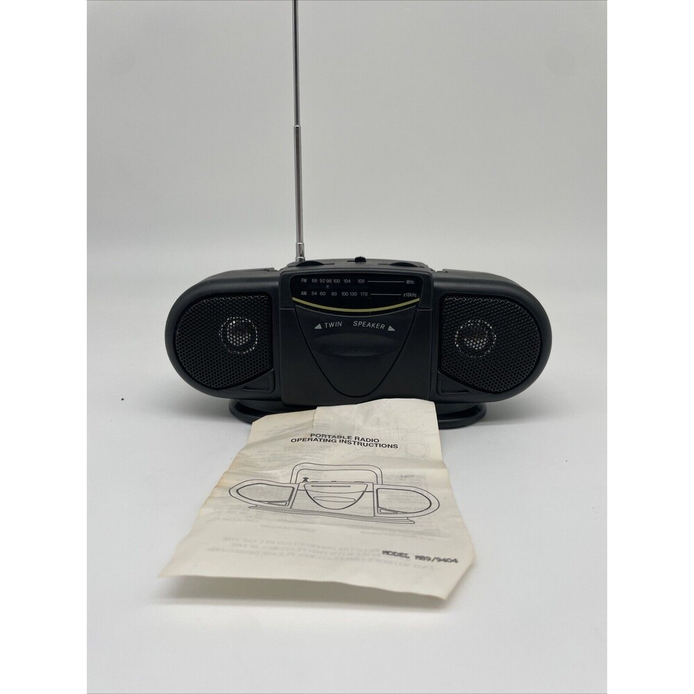 Black Baby Boom Box AM FM Portable Radio M89 Twin Speaker